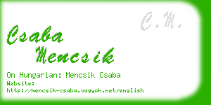 csaba mencsik business card
